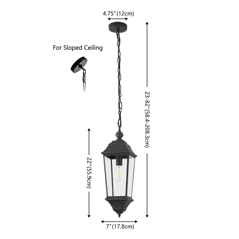 Black Teri Outdoor Pendant Light