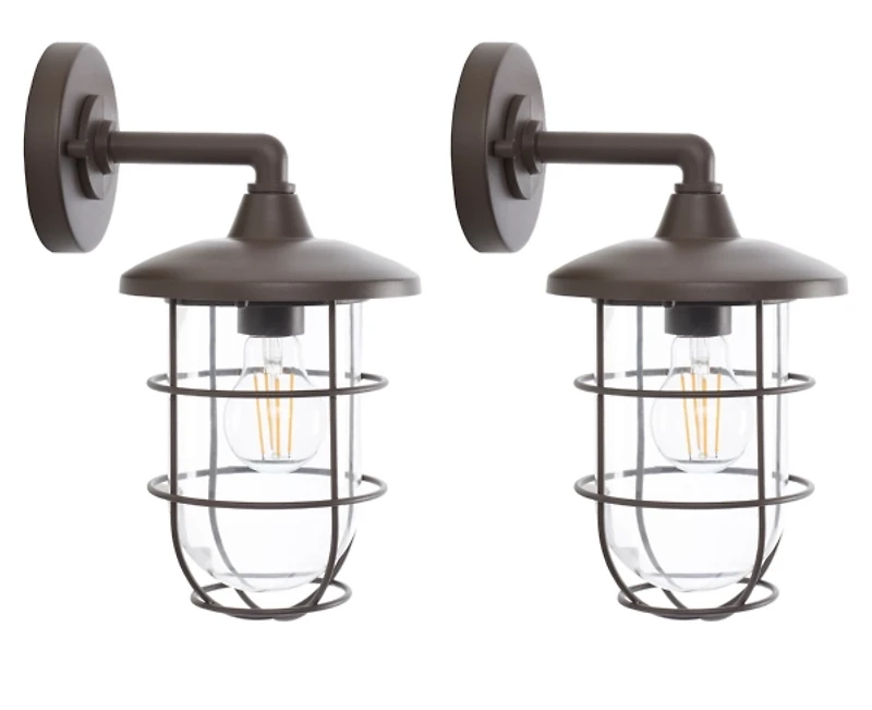 Bronze Liese Outdoor Wall Sconces, Set of 2