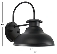 SAFAVIEH Black Linden Outdoor Sconces, Set ot 2