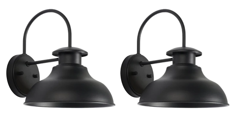 SAFAVIEH Black Linden Outdoor Sconces, Set ot 2