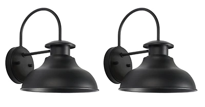 SAFAVIEH Black Linden Outdoor Sconces, Set ot 2