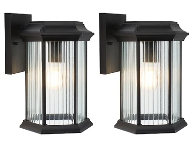 Black Hylan Outdoor Wall Sconces, Set of 2