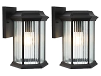 Black Hylan Outdoor Wall Sconces, Set of 2