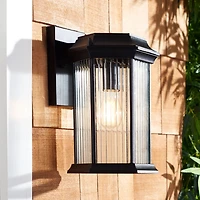 Black Hylan Outdoor Wall Sconces, Set of 2