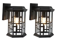 Black Carwen Outdoor Wall Sconces, Set of 2