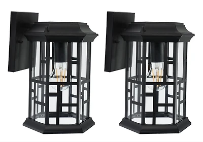 Black Carwen Outdoor Wall Sconces, Set of 2