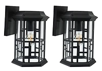 Black Carwen Outdoor Wall Sconces, Set of 2