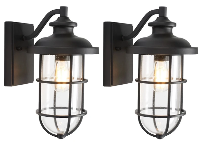 Black Adelle Outdoor Wall Sconces, Set of 2
