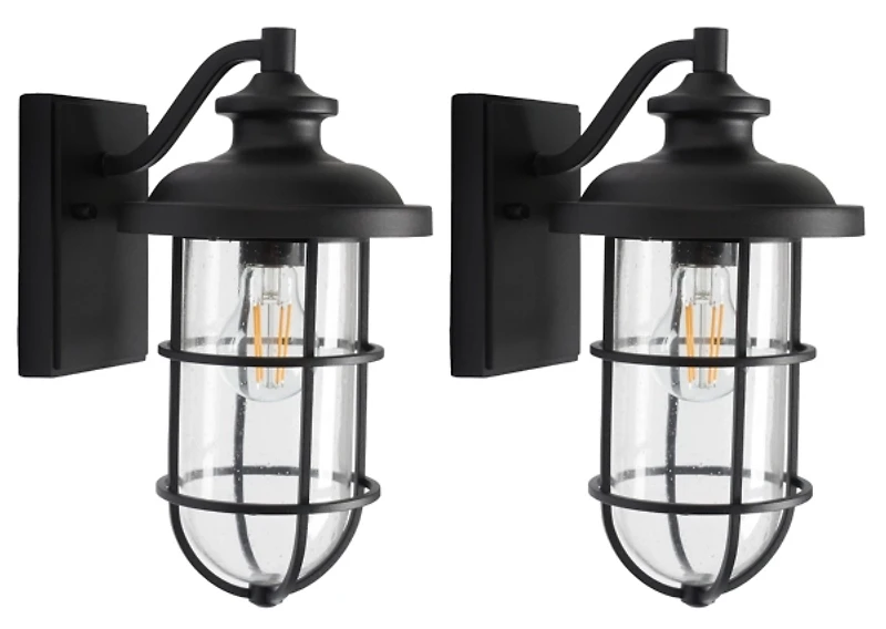 Black Adelle Outdoor Wall Sconces, Set of 2