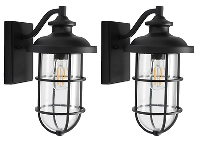 Black Adelle Outdoor Wall Sconces, Set of 2