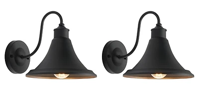 Black Graylin Outdoor Wall Sconces, Set of 2