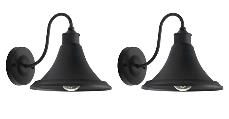 Black Graylin Outdoor Wall Sconces, Set of 2