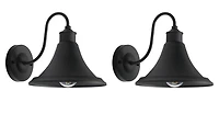 Black Graylin Outdoor Wall Sconces, Set of 2