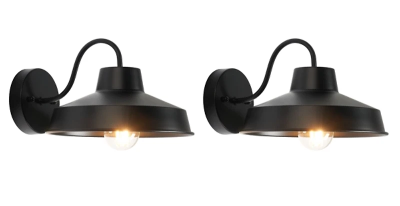 Black Quarry Outdoor Wall Sconces, Set of 2