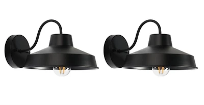 Black Quarry Outdoor Wall Sconces, Set of 2