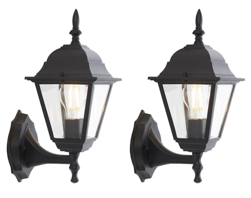 Rhion Black Outdoor Wall Sconces, Set of 2