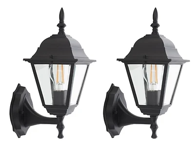 Rhion Black Outdoor Wall Sconces, Set of 2