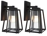 SAFAVIEH Rydler Black Outdoor Sconces, Set of 2