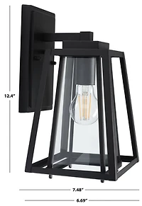 SAFAVIEH Rydler Black Outdoor Sconces, Set of 2