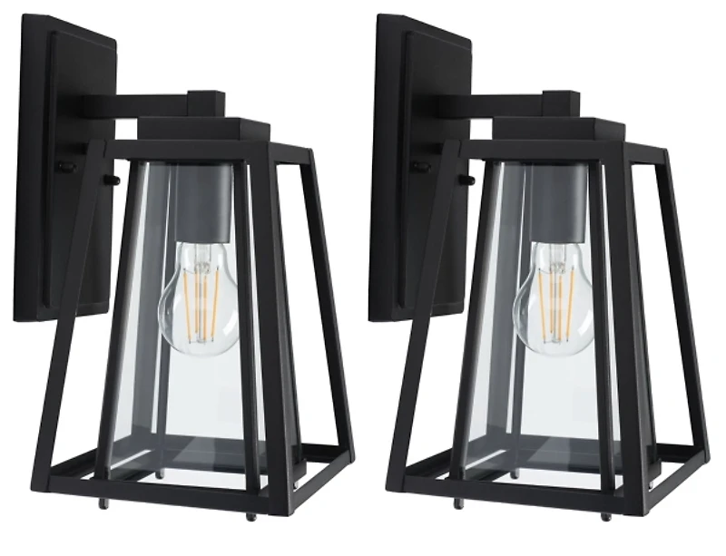 SAFAVIEH Rydler Black Outdoor Sconces, Set of 2