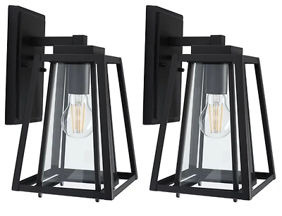 SAFAVIEH Rydler Black Outdoor Sconces, Set of 2
