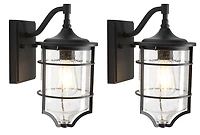 Black Rueda Outdoor Wall Sconces, Set of 2