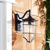 Black Rueda Outdoor Wall Sconces, Set of 2