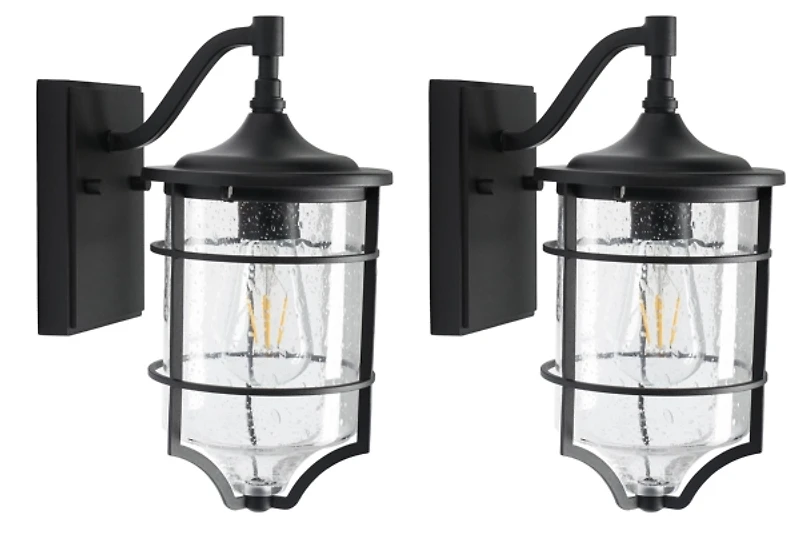 Black Rueda Outdoor Wall Sconces, Set of 2