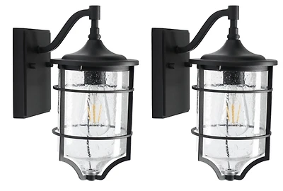 Black Rueda Outdoor Wall Sconces, Set of 2