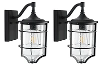 Black Rueda Outdoor Wall Sconces, Set of 2