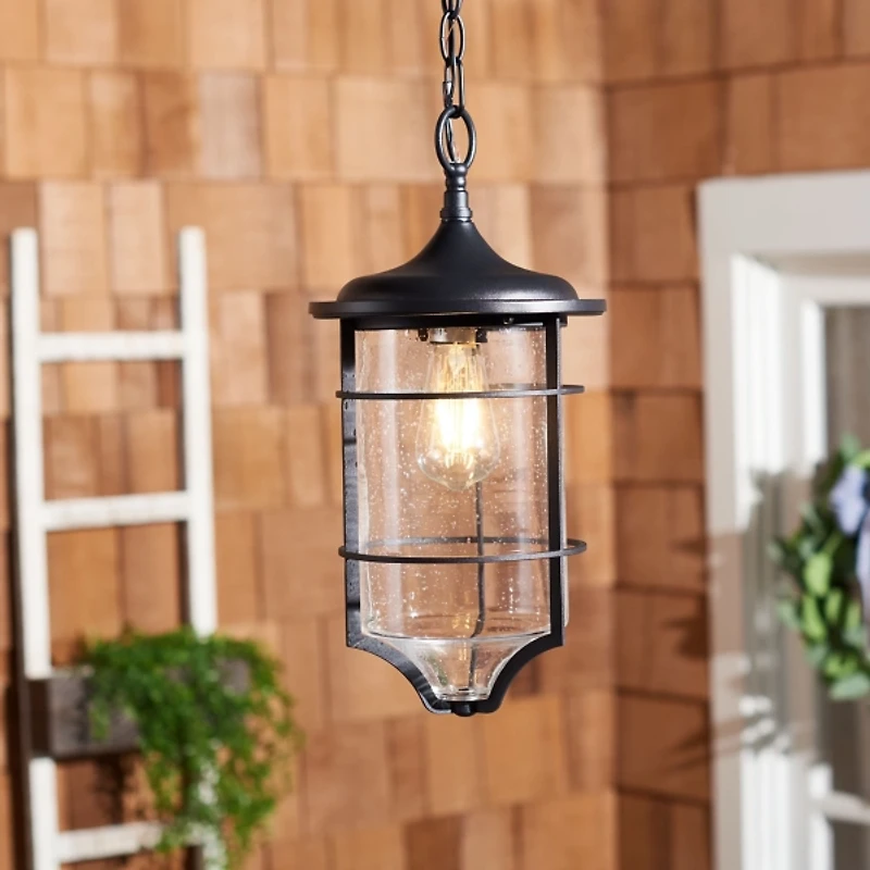 Black Rueda Outdoor Pendant Light
