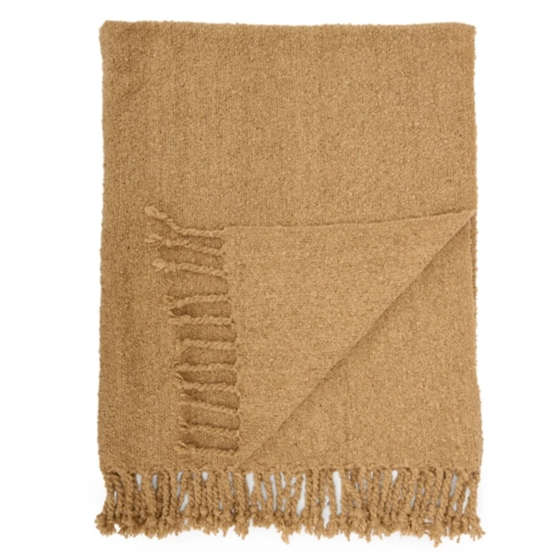 Sand Woven Boucle Throw