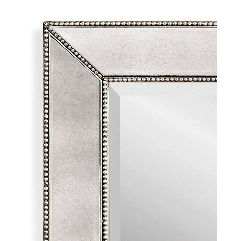 Antique Silver Beaded Mira Wall Mirror, 24x36