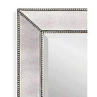 Antique Silver Beaded Mira Wall Mirror, 24x36
