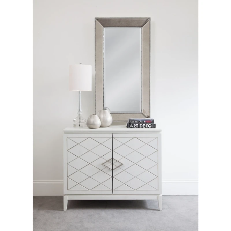 Antique Silver Beaded Mira Wall Mirror, 24x36