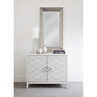 Antique Silver Beaded Mira Wall Mirror, 24x36