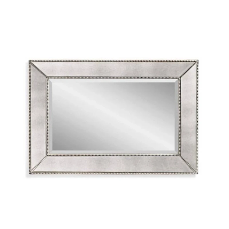 Antique Silver Beaded Mira Wall Mirror, 24x36