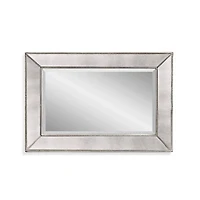 Antique Silver Beaded Mira Wall Mirror, 24x36
