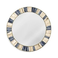 Round Blue and White Keena Wall Mirror