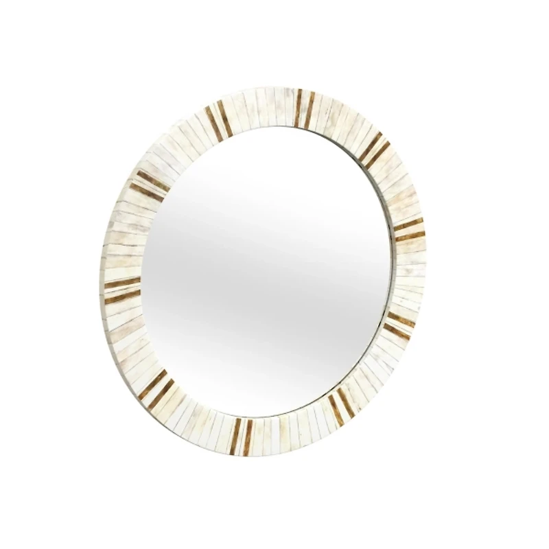 Round Ivory Clever Wall Mirror