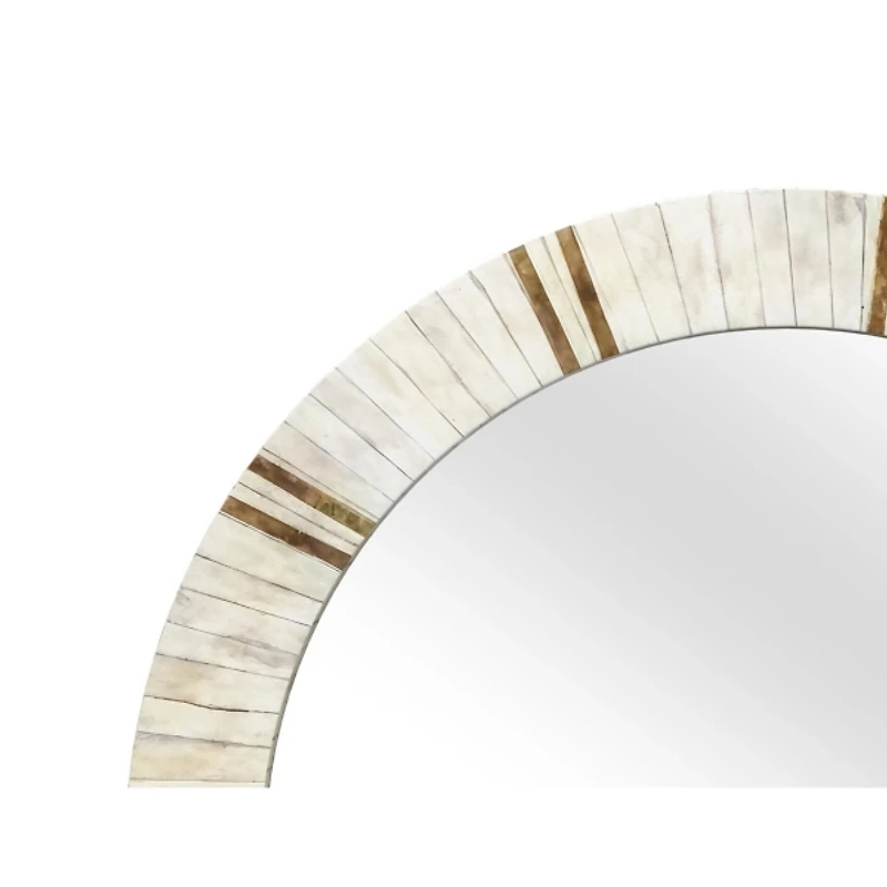 Round Ivory Clever Wall Mirror