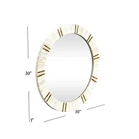 Round Ivory Clever Wall Mirror