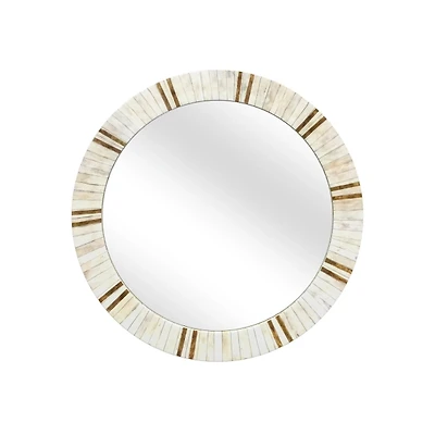 Round Ivory Clever Wall Mirror