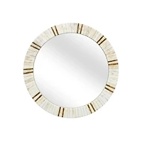 Round Ivory Clever Wall Mirror