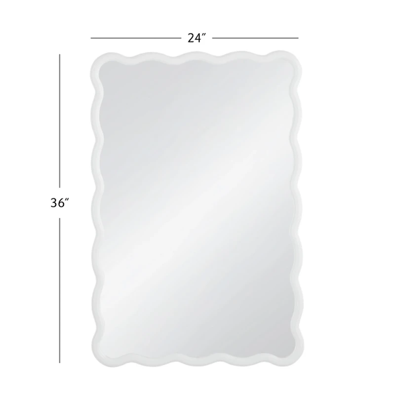 White Wavy Cassia Wall Mirror