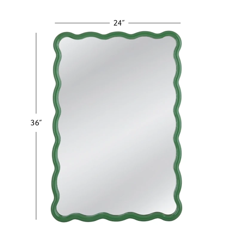 Green Wavy Cassia Wall Mirror