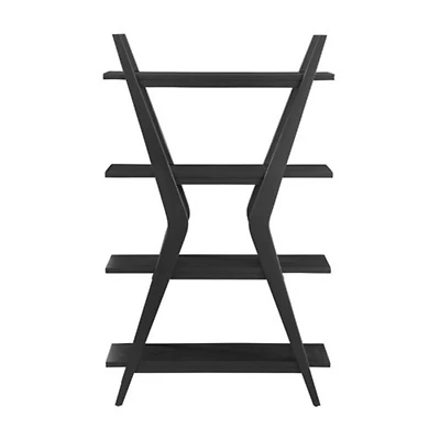 Black Angular Etagere Bookshelf