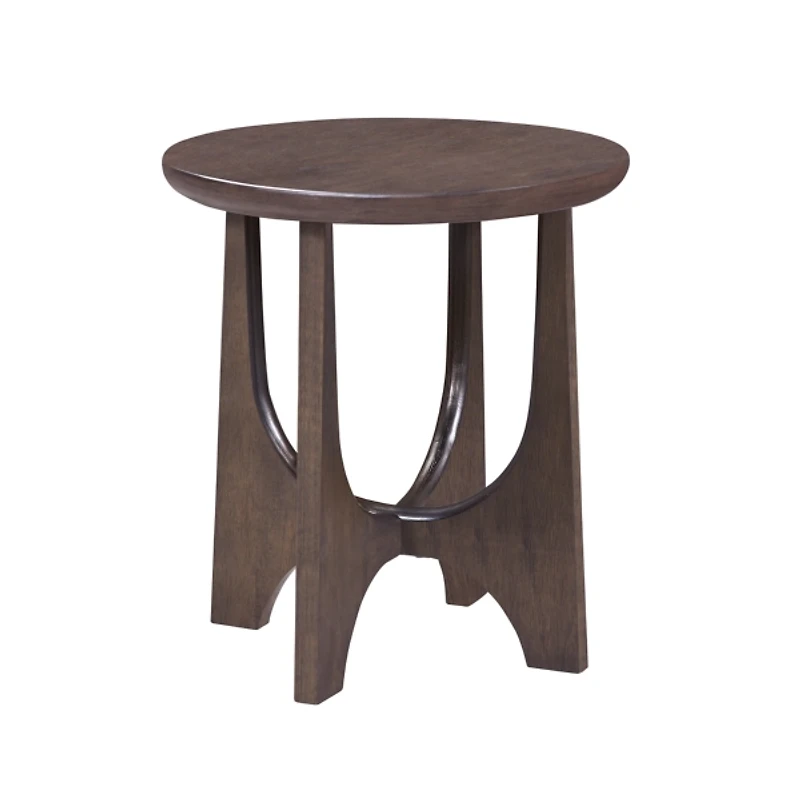 Brown Matte Round Accent Table