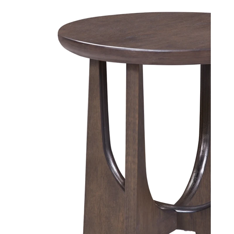 Brown Matte Round Accent Table