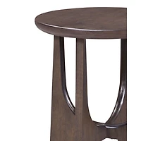Brown Matte Round Accent Table